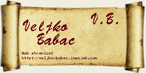 Veljko Babac vizit kartica